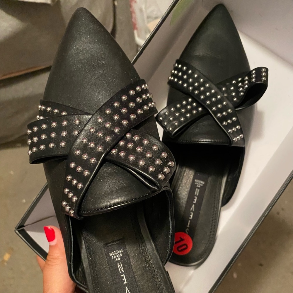 Steven by Steve Madden Studded Bow Mules